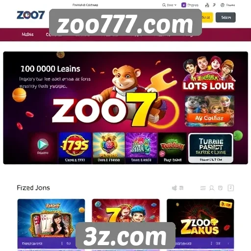 Análise da interface do site de jogos zoo777